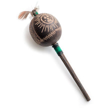 Load image into Gallery viewer, Peruvian Amazon Gourd Rattle - Moon/Sun with Rays