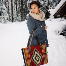 Load image into Gallery viewer, Dark Earth & Arrows Wool Tote