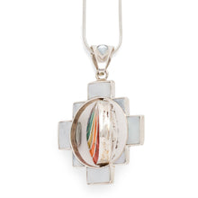 Load image into Gallery viewer, 950 Sterling Silver Four Directions Totem Peruvian Chakana Necklace Reversible, 2"