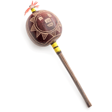 Load image into Gallery viewer, Peruvian Amazon Gourd Rattle - Moon/Sun