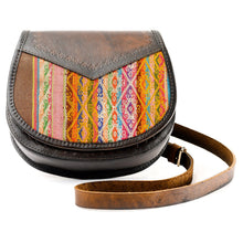 Load image into Gallery viewer, Bolivian Leather & Aguayo Shoulder Bag
