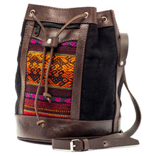 Load image into Gallery viewer, Bolivian Leather & Aguayo Fabric Sling Bag