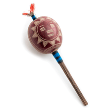Load image into Gallery viewer, Peruvian Amazon Gourd Rattle - Moon/Sun
