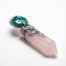 Load image into Gallery viewer, Peruvian Silver, Chrysocolla and Rose Quartz Necklace - Four Sacred Totems
