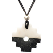 Load image into Gallery viewer, Peruvian Chakana Necklace - Black &amp; White Stone Discounted/2nds
