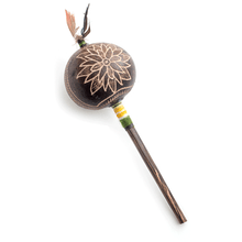 Load image into Gallery viewer, Peruvian Amazon Gourd Rattle - Hummingbird/Flower
