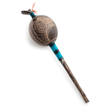 Load image into Gallery viewer, Peruvian Amazon Gourd Rattle - Hummingbird/Condor
