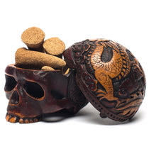 Load image into Gallery viewer, Carved Resin Skull Incense Burner
