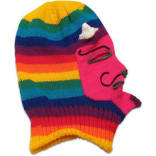 Load image into Gallery viewer, Knitted Wool Mask - Waq'ollo - Rainbow Stripe
